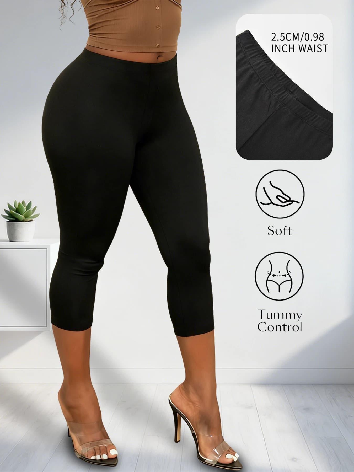 Athletic Capri Legging in Black