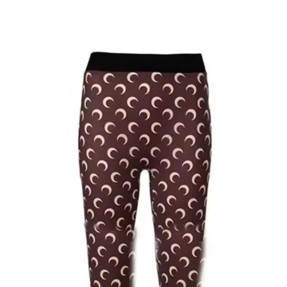 Moon Print Crop Legging in Blue